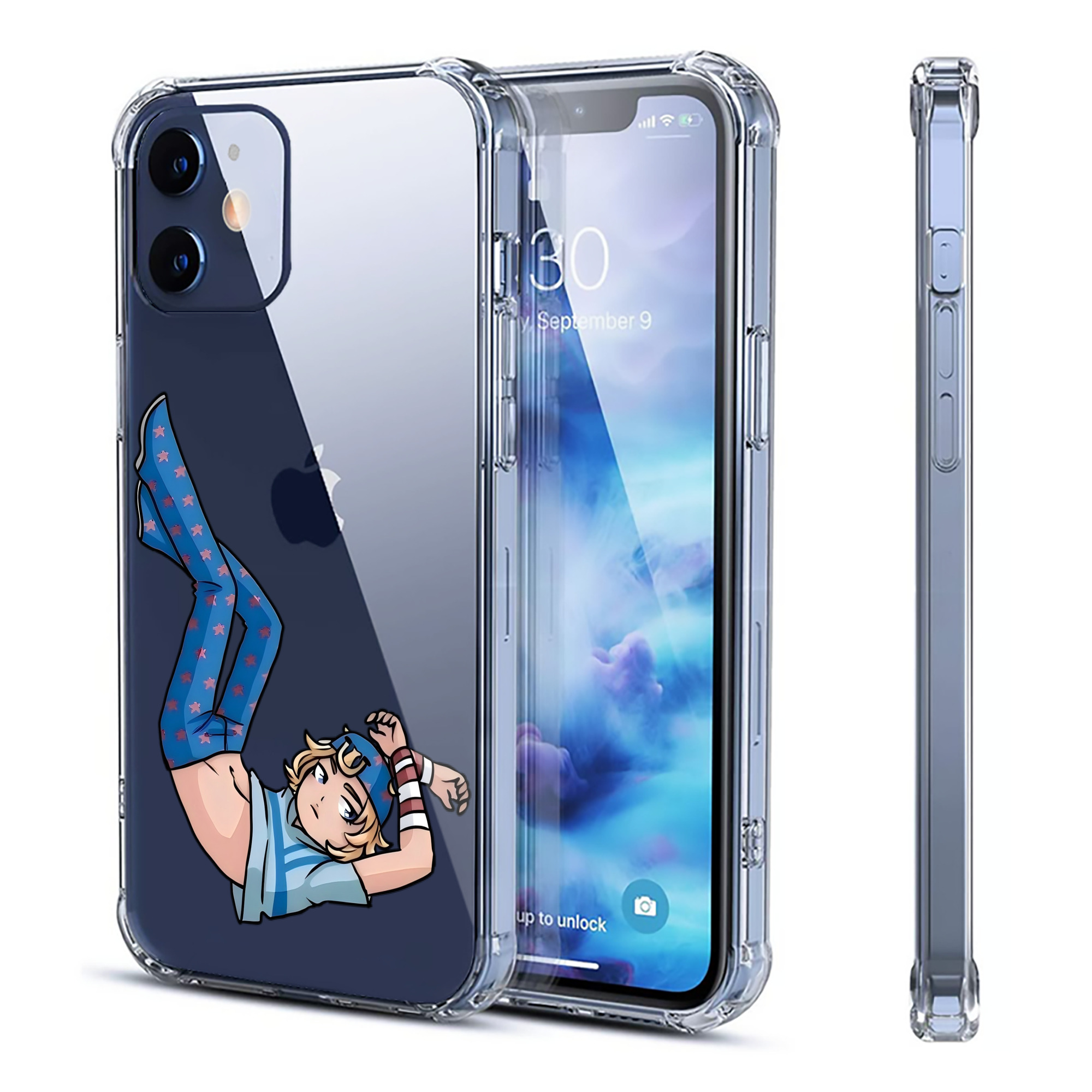 （画像用） ジョジョの奇妙な冒険 グイード?ミスタ JoJo's Bizarre Adventure Guido Mista 【iPhone 12シリーズ対応】透明スマホケース（クリアソフトケース）